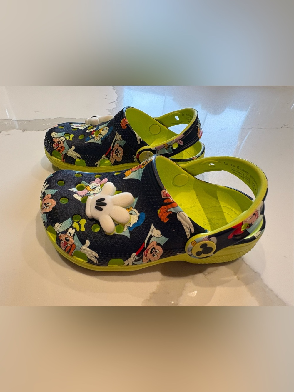 Disney Mickey Mouse and Friends light-up CROCS with Mickey Glove Jibbitz C9
